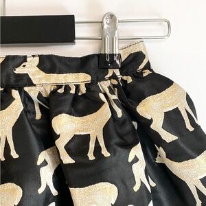 Gymboree Girls Deer Print Skirt | Black & Gold | Size 8 | Twee | Cottagecore